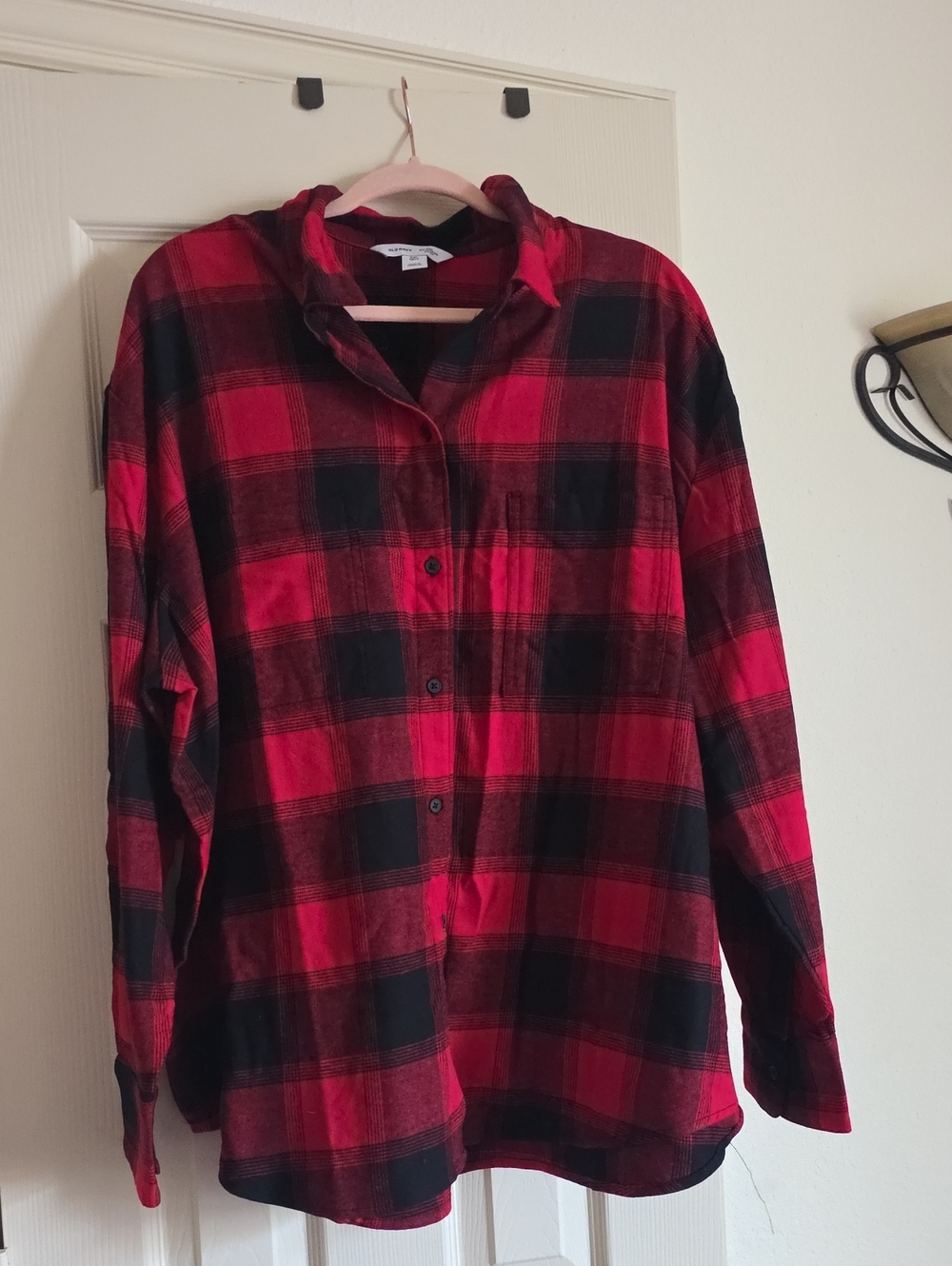 Old Navy XXL Tall Flannel Black Red Brand New